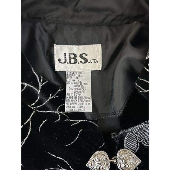 JBS LTD women’s Velvet Black Jacket Size XL Long Sleeve winter Holiday party - Picture 8 of 10